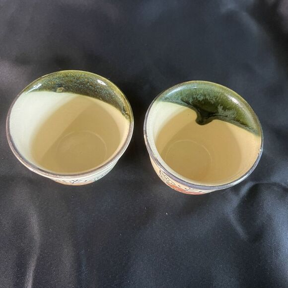 Vintage BAKERITE BAKE RITE OVEN WARE Japan Flower Stoneware Stone Ramekins 2 - Picture 4 of 12